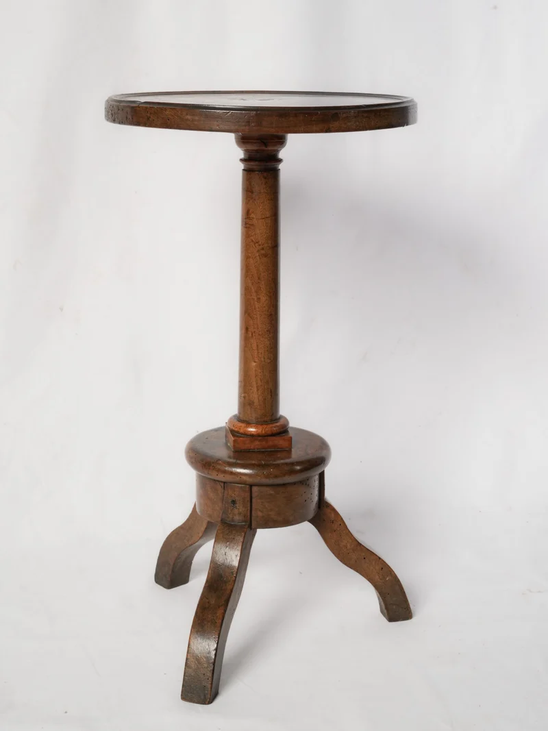 Small French Walnut Tripod Guéridon, 19th Century - 23¾" x 13"