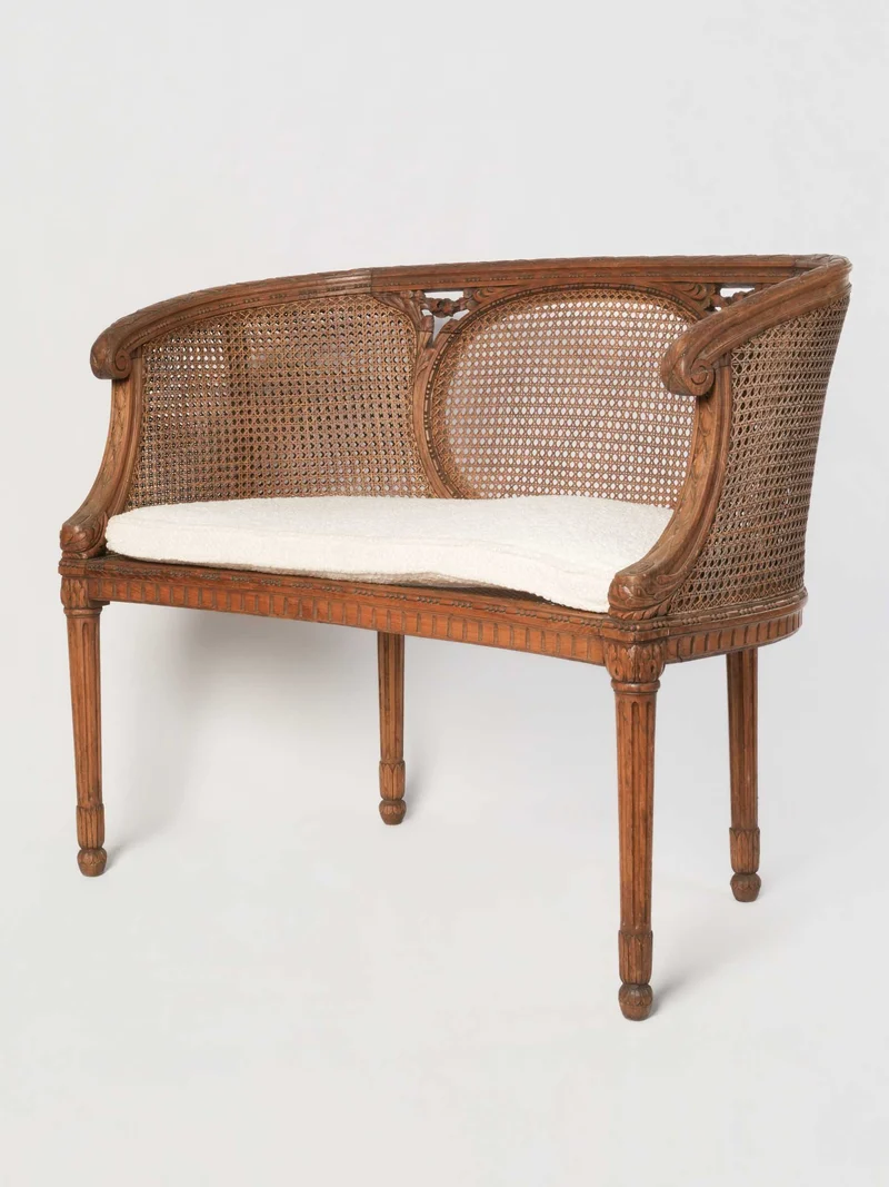 Early 20th Century Louis XVI Revival Caned Banquette- 30" x 34¼"