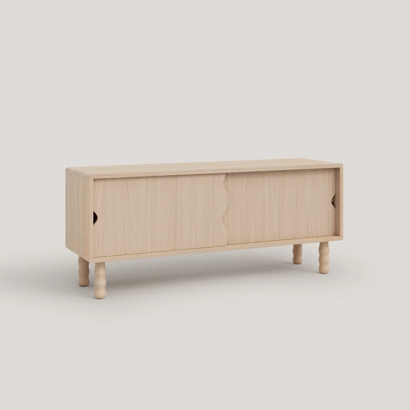 Moreta TV stand in solid wood with 2 doors 120 cm
