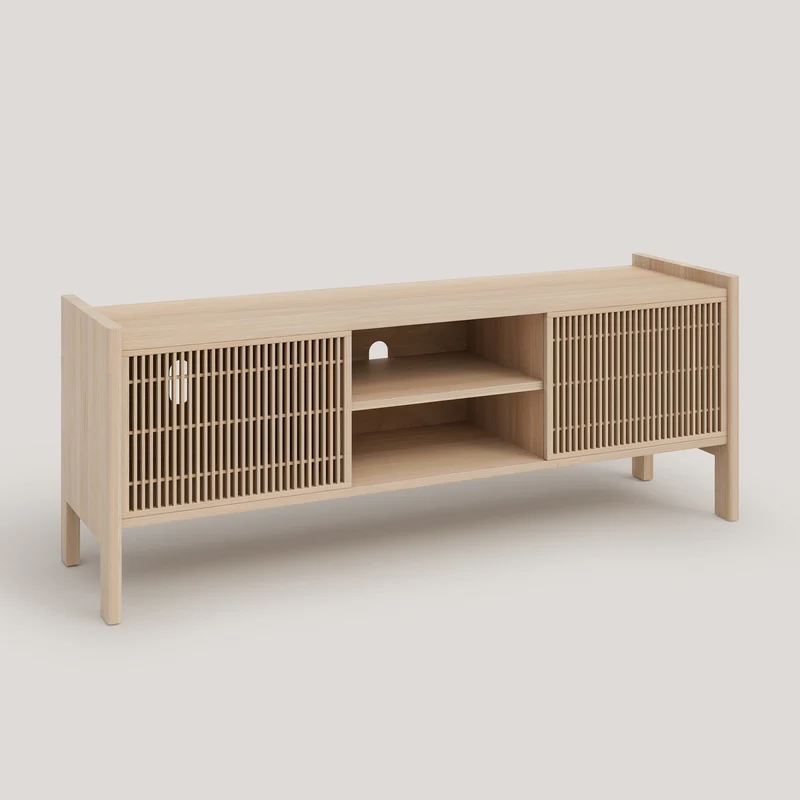 Tarida solid wood TV furniture for vinyl records 1 or 2 doors 151 cm