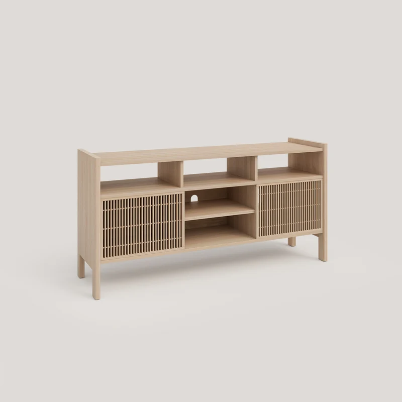 Bassa solid wood sideboard for vinyl records 1 or 2 doors 151 cm