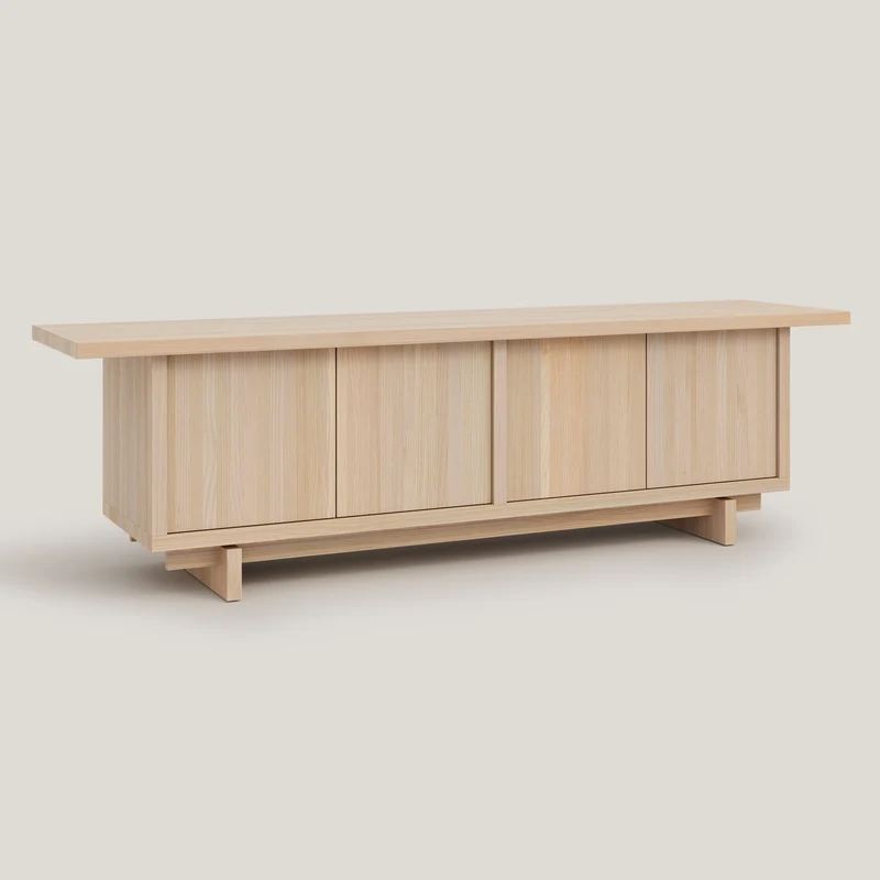 Pada TV stand of solid pine wood with 4 doors 180 cm