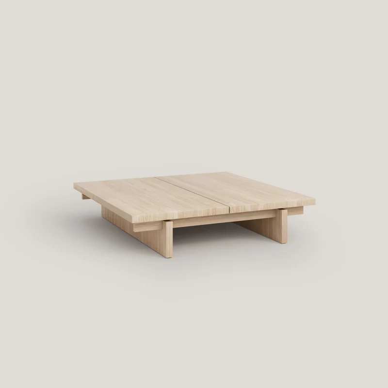 Olivera - Low coffee table in solid pine wood 90 cm