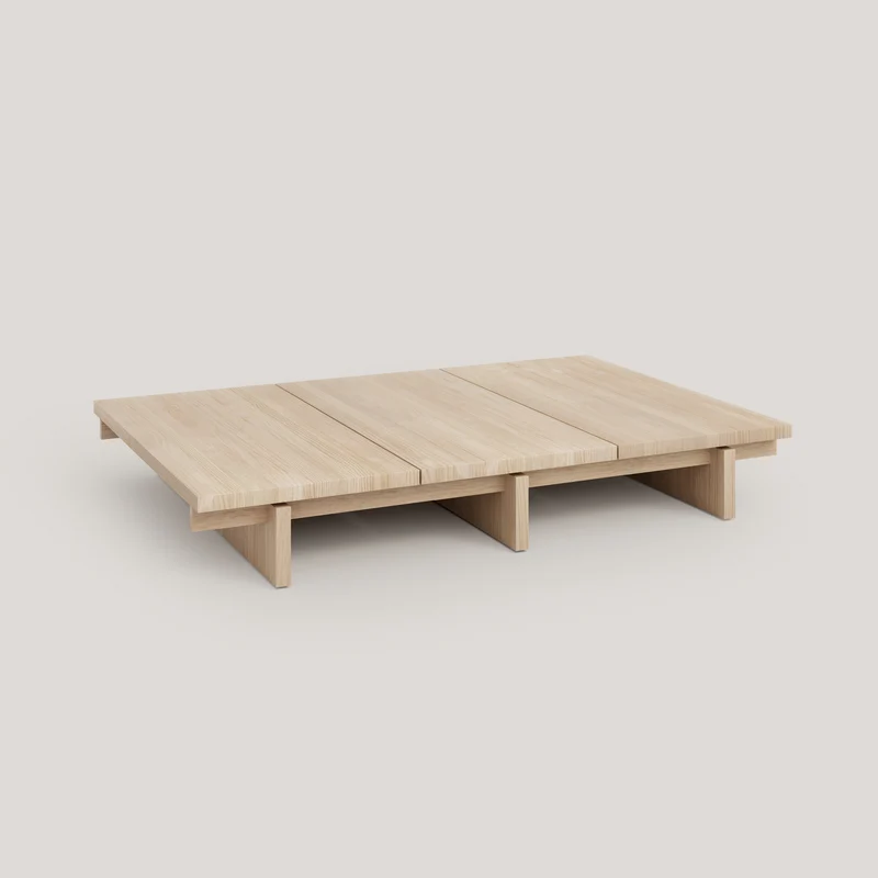 Nova - Rectangular coffee table in solid pine wood 135 cm