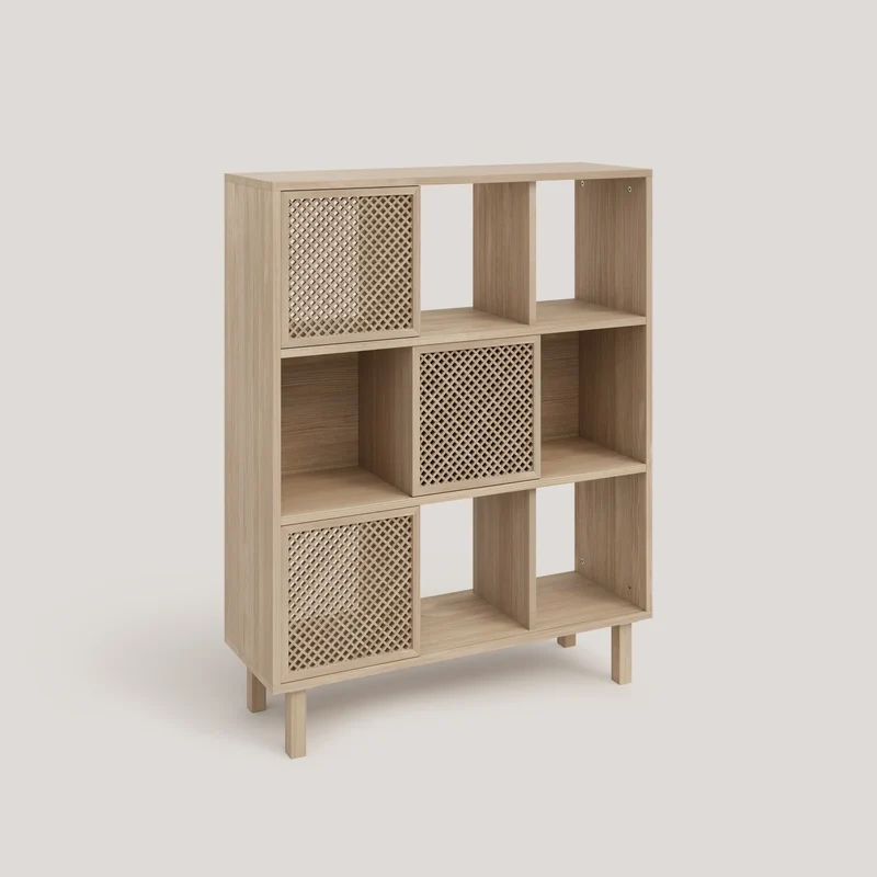 Shelving Mica in pine with 3 doors 98 cm