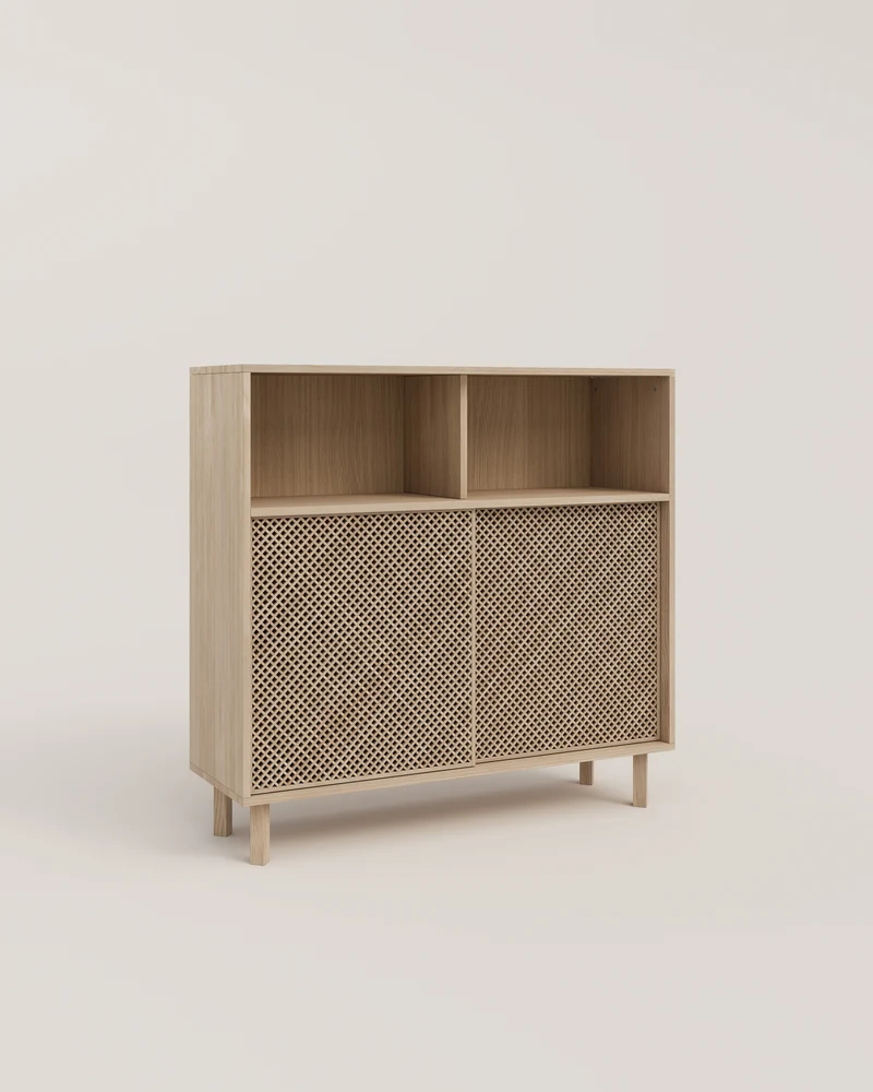 Cadaqués pine sideboard with 2 doors 120 cm