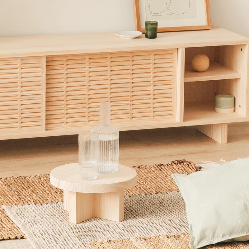 Mola - Low stool in natural wood 15 cm