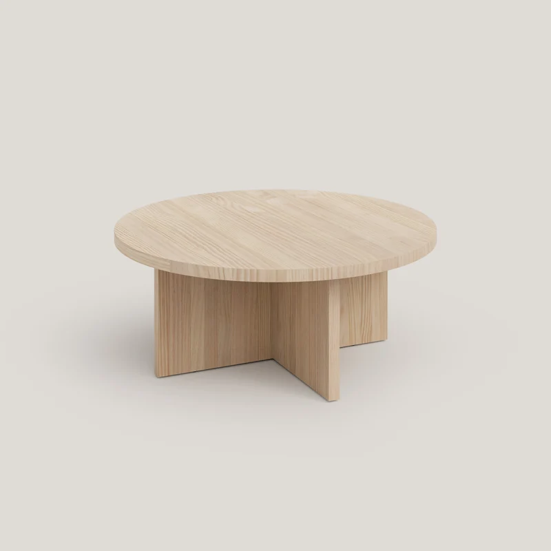 Turqueta - Round coffee table in solid wood 85 cm