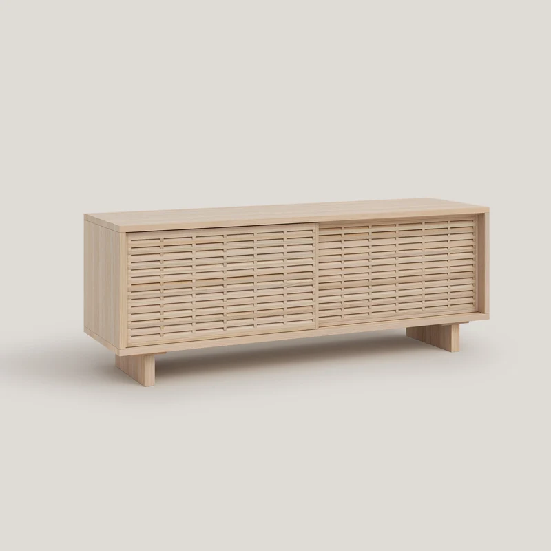 Moraira TV stand of pine with 2 mallorquina doors 120 cm