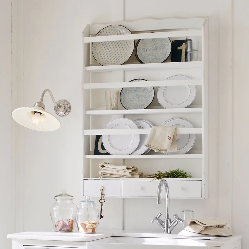 Étagère murale LOBERON Carbondale en bois blanc