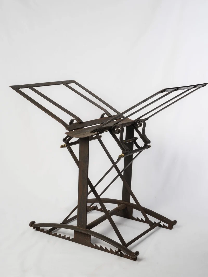 French Naval Officer's Adjustable Iron Chart Stand, Late 18th Century