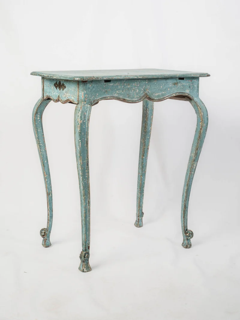 Lovely Antique Side Table w/ Original Robin’s Egg Blue Finish - 22½"