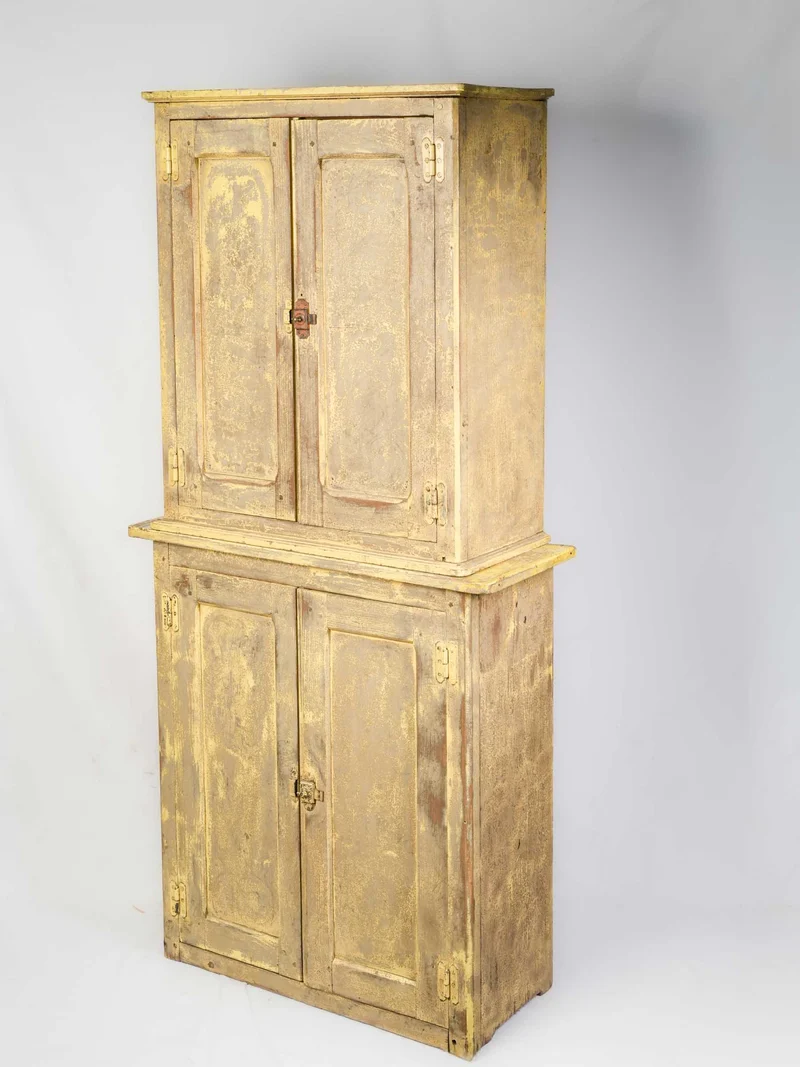 Painted Rustic Kitchen or Workshop Cupboard, Early 20th Century - 70½"