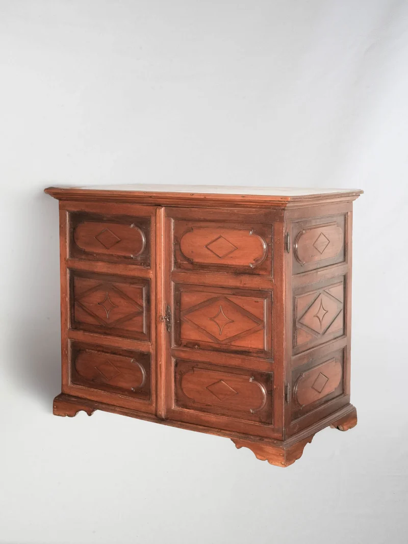Superb Antique Genoese Carved Walnut Traveling Cabinet - 44" x 53¼" x 27¼"
