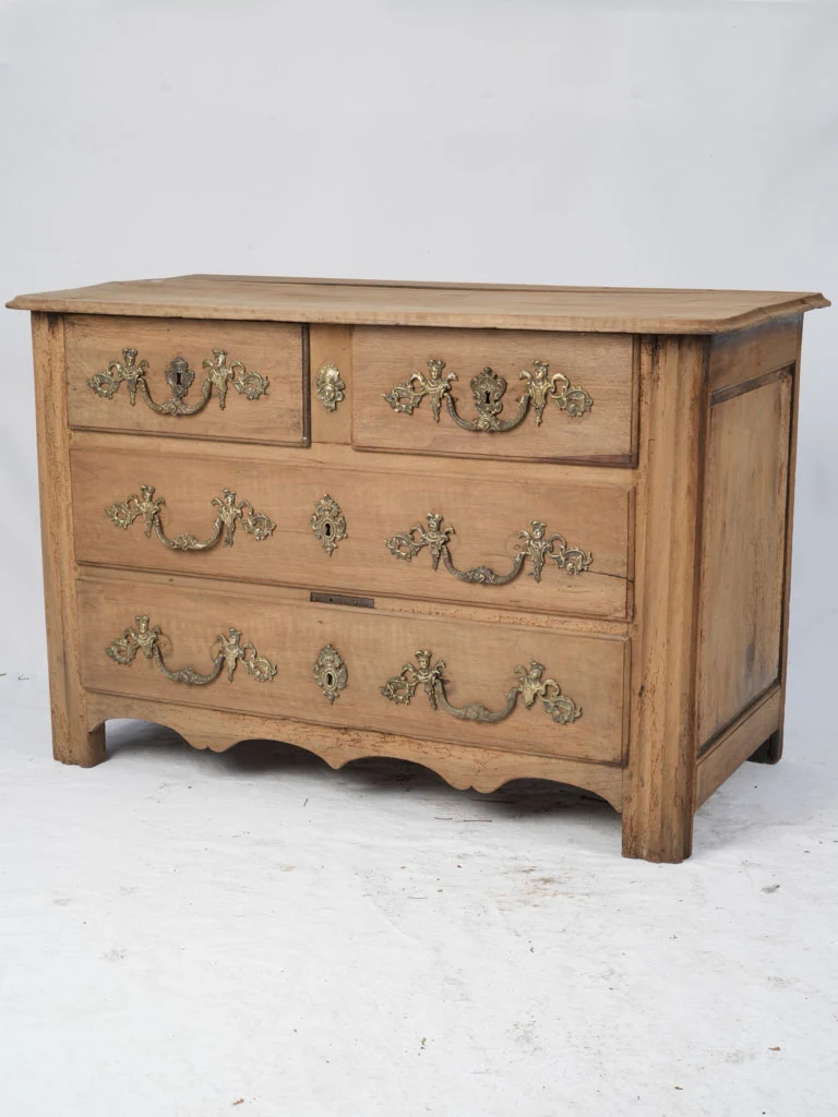 RESERVED IC - 18th-Century French Walnut Commode with Exquisite Bronze Ornaments 30¾"