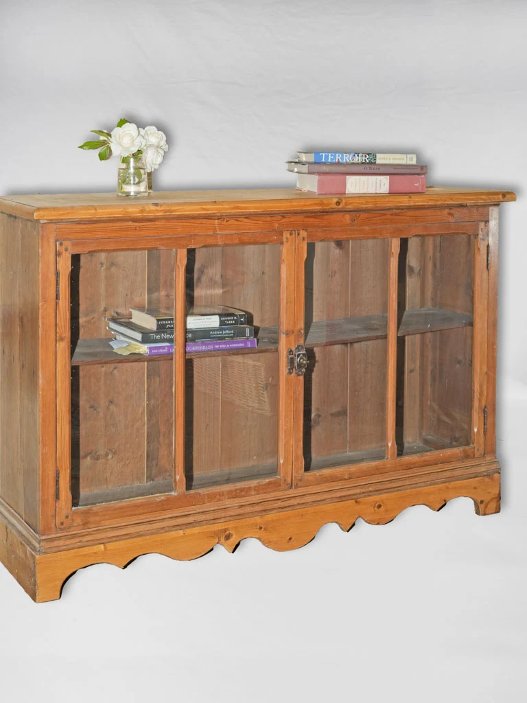 Antique glass-front floor cabinet console from Patricia's office 51¼" x 13¾" x 33¾"