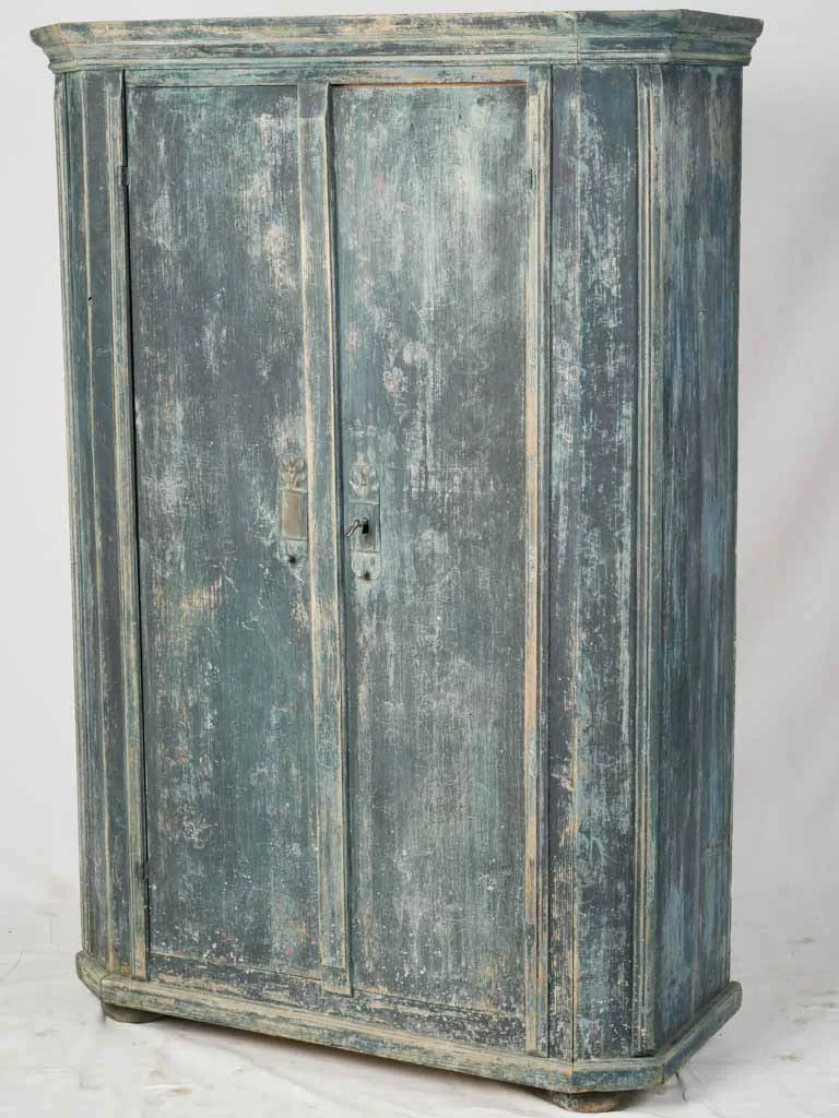 Small 19th century armoire w/ dark blue patina 63¾" x 44"