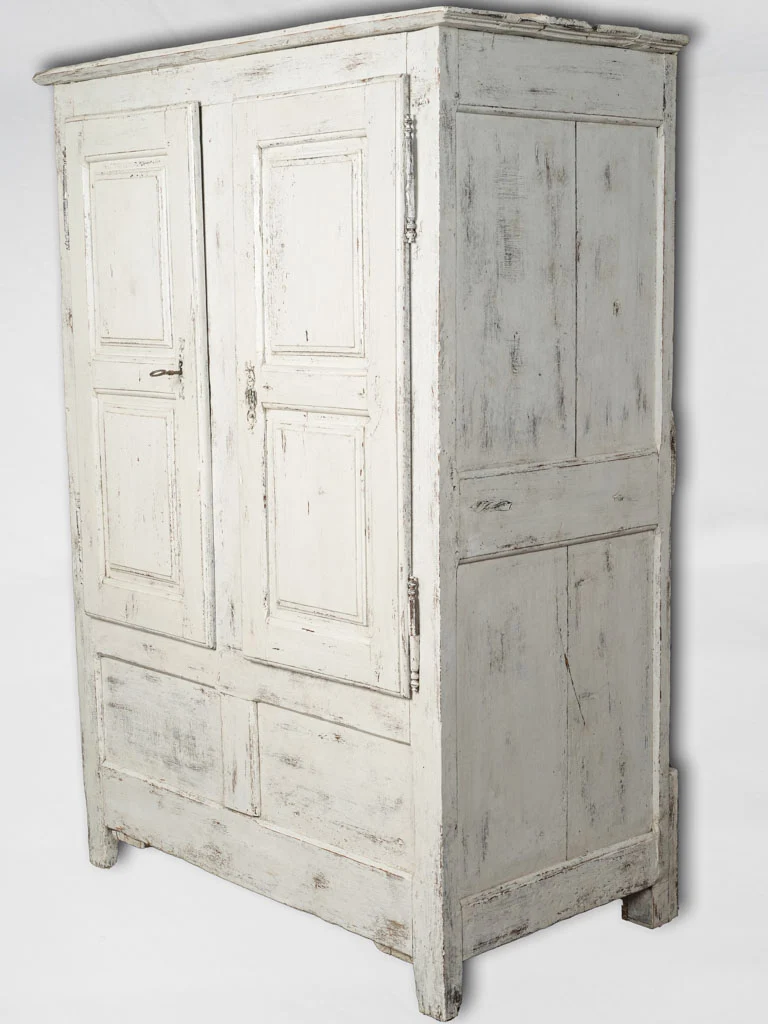 18th-century armoire with white / gray 68" x 49½" x 26½"