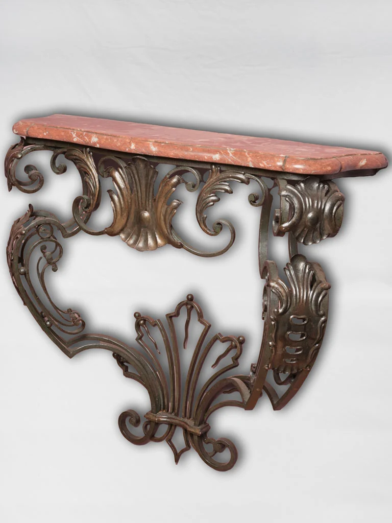 Small Louis XV red marble floating console 31½"