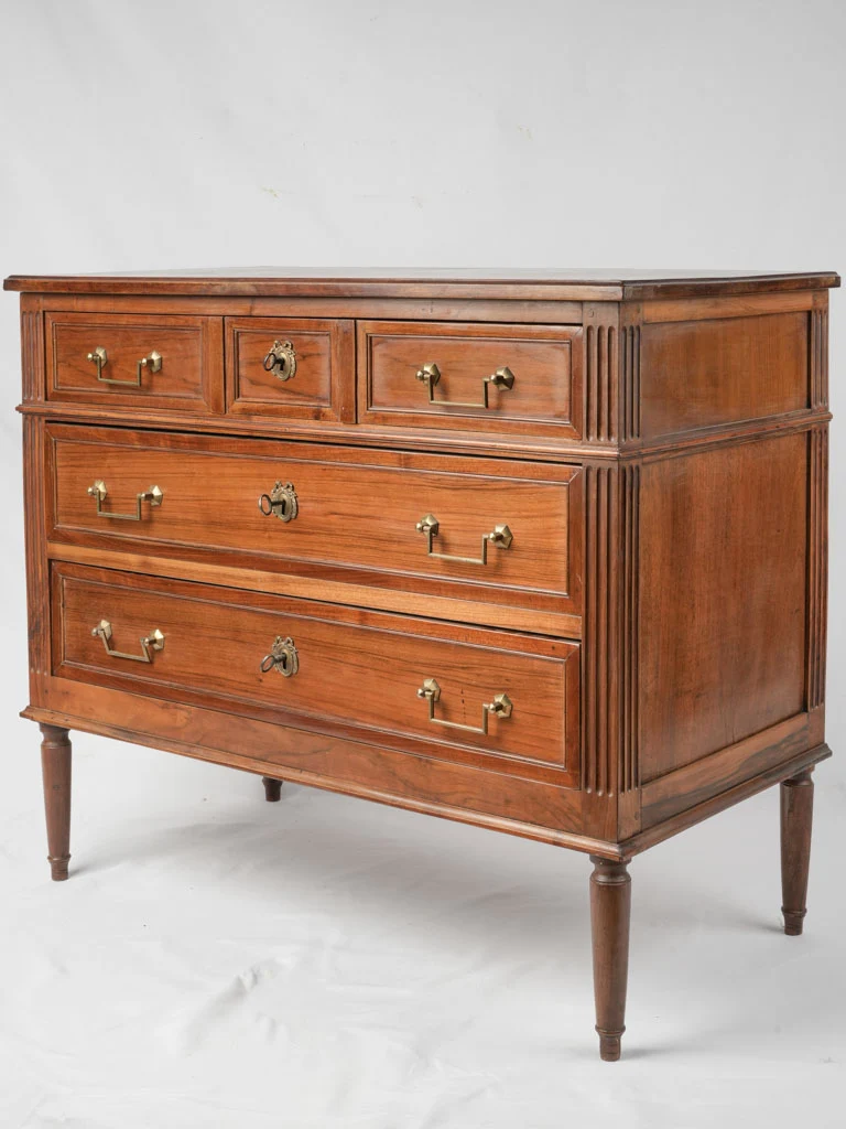 Louis XVI 18th-century mahogany 3 drawer commode - 39½"