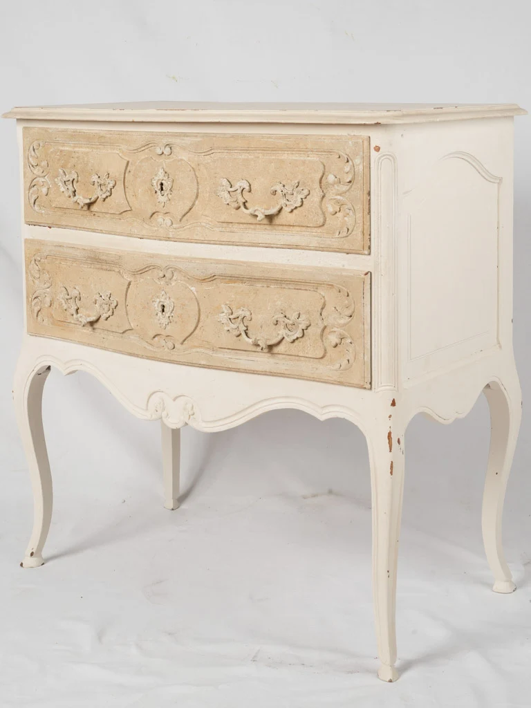 Louis XV style sauteuse commode w/ two tone paint finish - 35½" x 20"