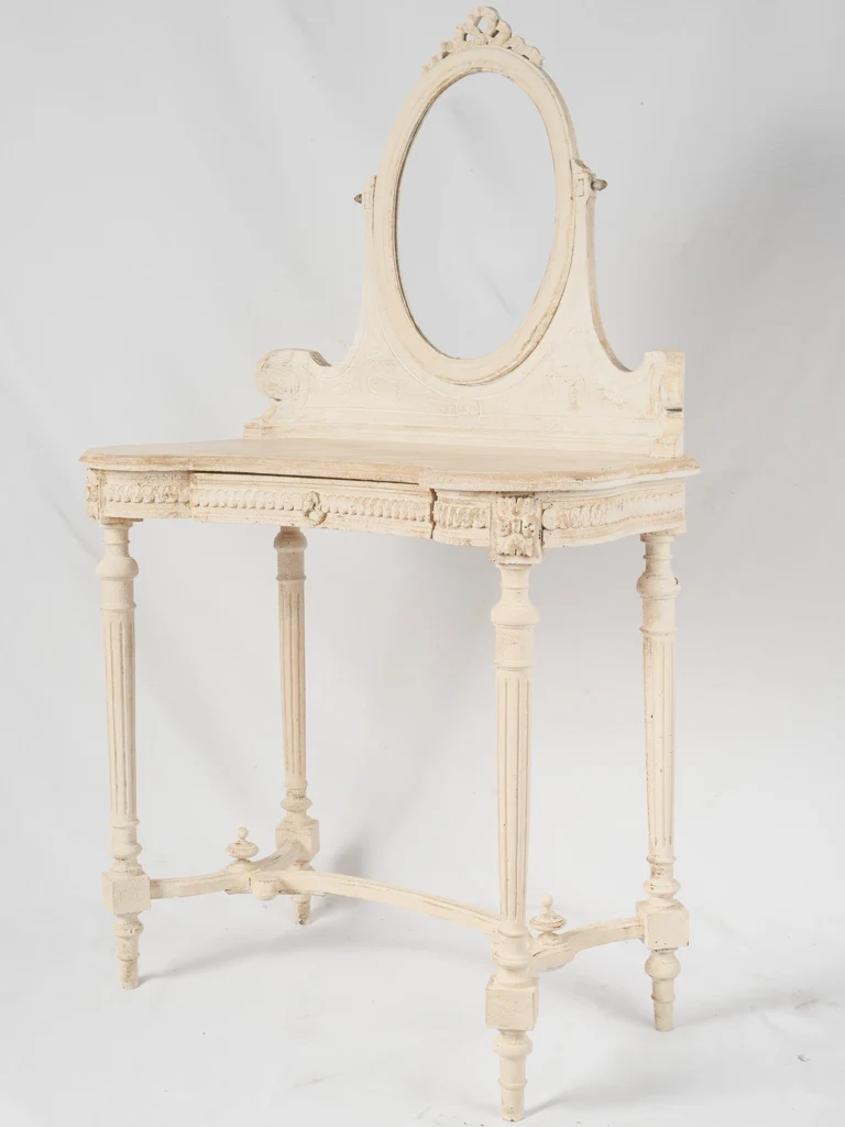 Antique Louis XVI vanity table w/ mirror - coiffeuse - 56¾" x 35½" x 17¾"