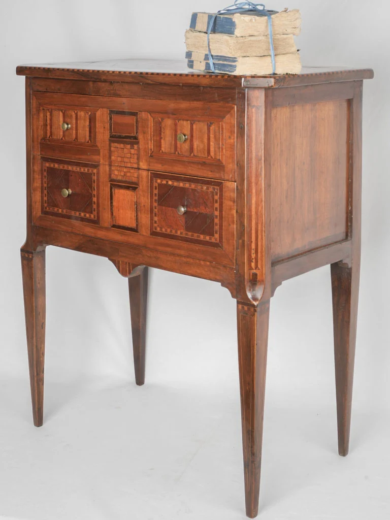 Small Louis XVI Marquetry commode w/ two drawers