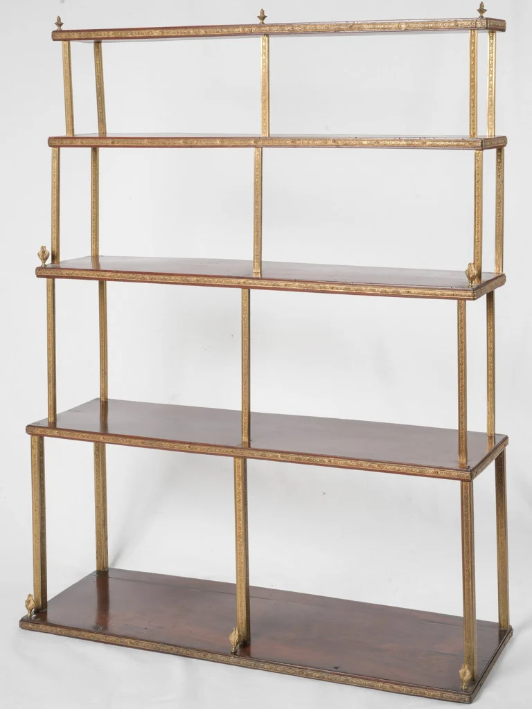 Large 19th-century luxury French shop étagère - mahogany & brass 49¼"