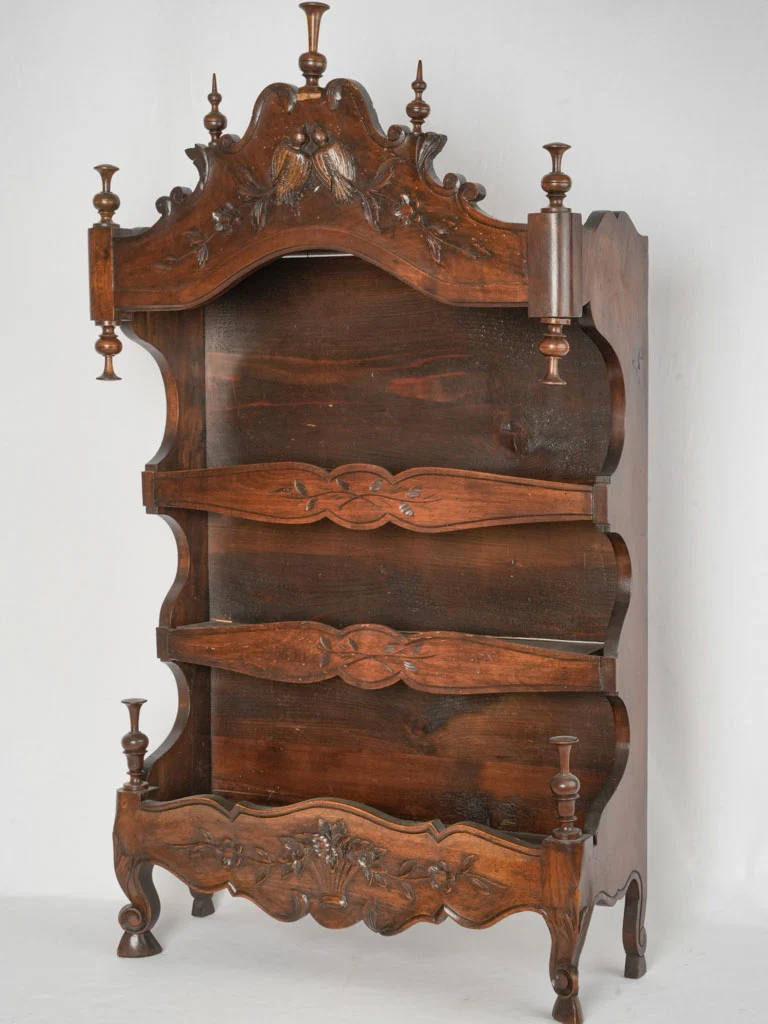 RESERVED 19th-century Provençal kitchen étagère - carved walnut 44½"