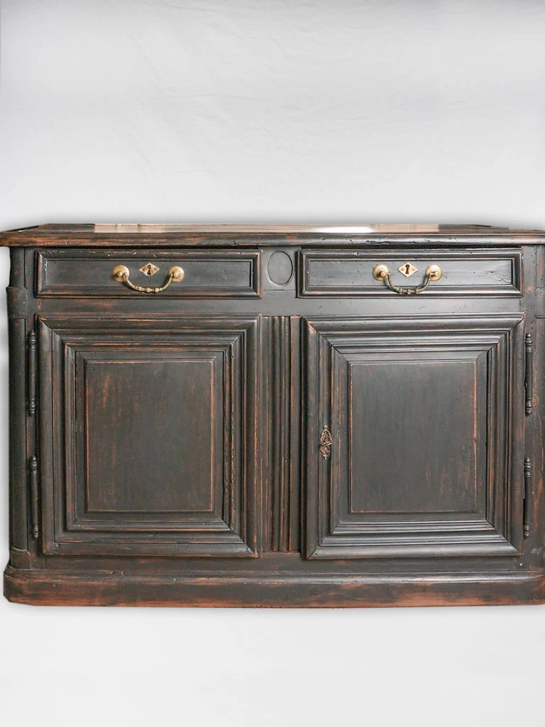 18th-century XIV 2 door French buffet w/ black patina 36½"