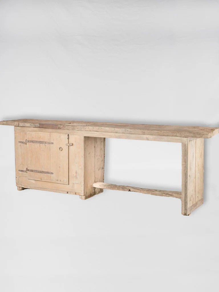 Extra-long Antique French country console table w/ cabinet - Haute Savoy - 8.3ft long