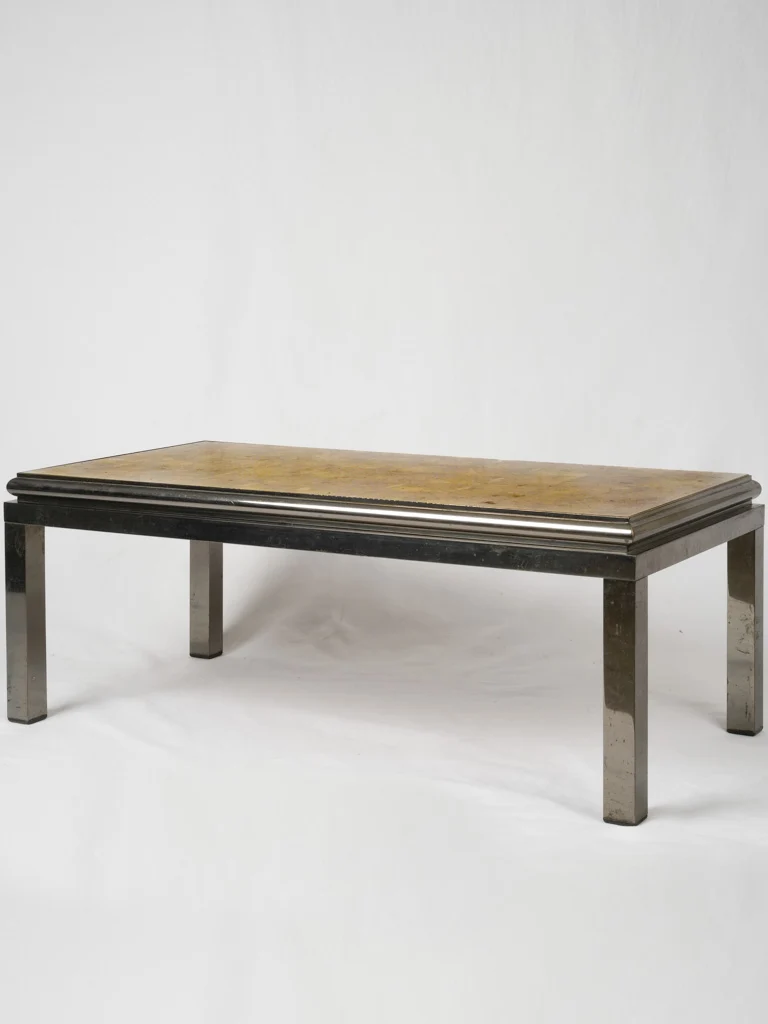 1960s Maison Baguès-style coffee table w/ 24-carat gold leaf top