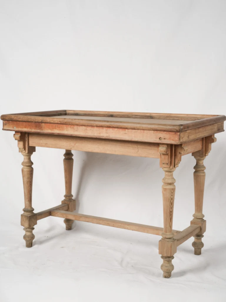 19th-century rectangular French oak console table 43¼" x 23¾"