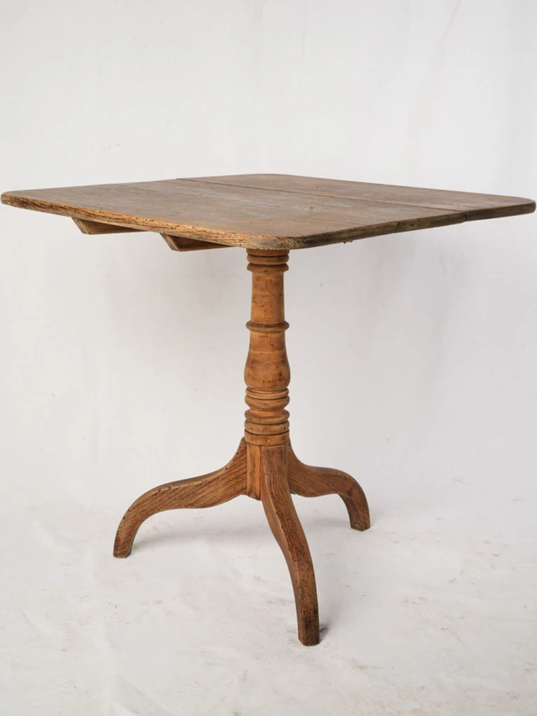 Mid- 20th Century French Oak Tilt-Top Pedestal Table 28¼"
