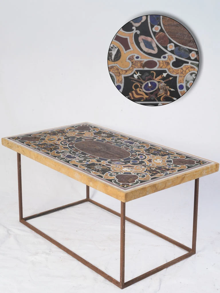 Remarkable Coffee Table w/ a 19th Century Italian Pietra Dura Slab - 37½"