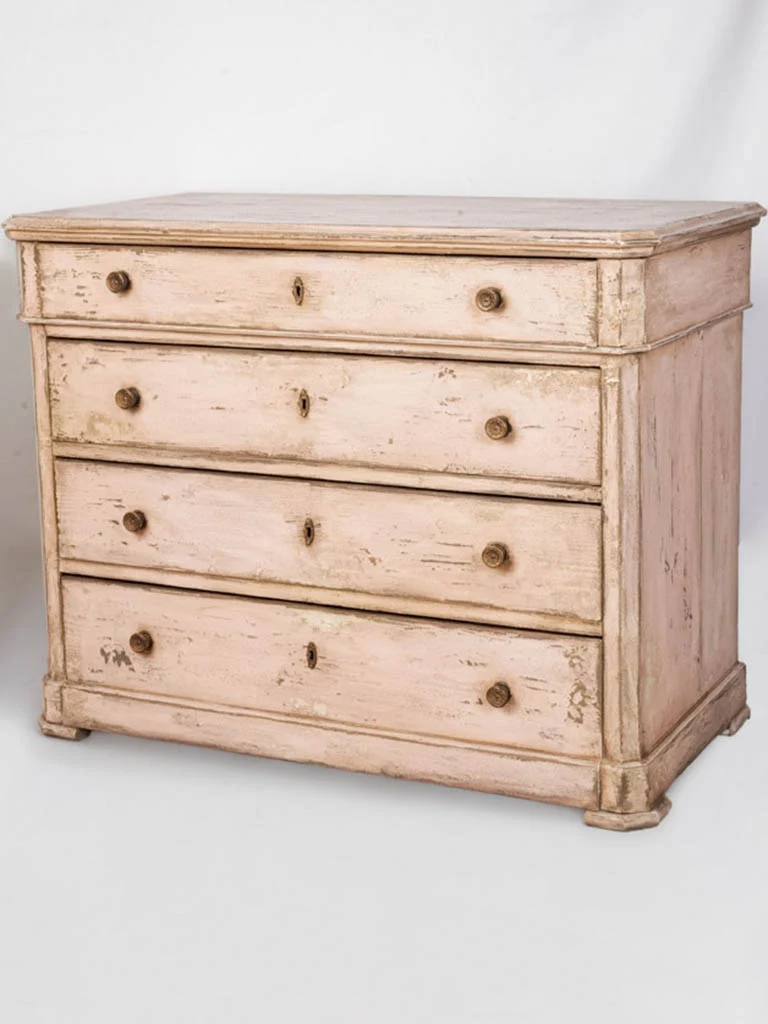 French Louis-Philippe Chest of Drawers w/ Powder-Pink Painted Finish - 33½"