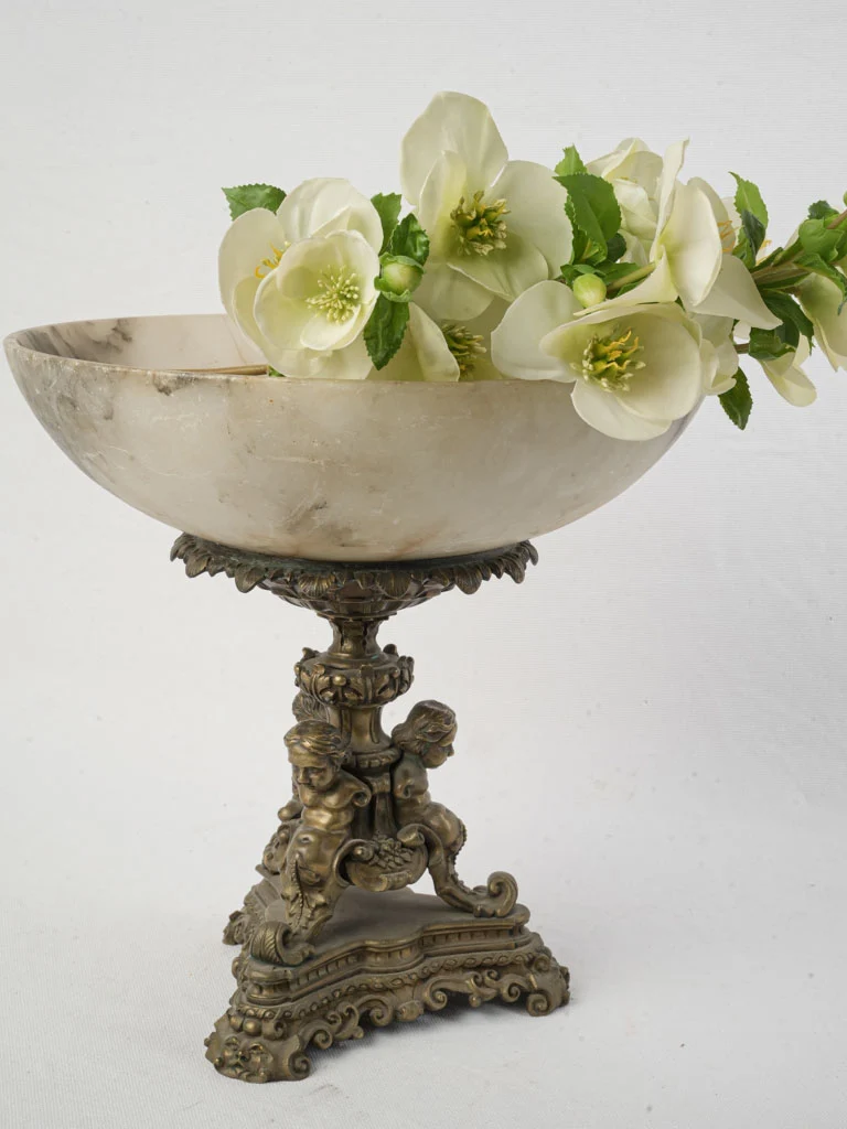 French Alabaster and Bronze Centerpiece c.1880 - 12¼"