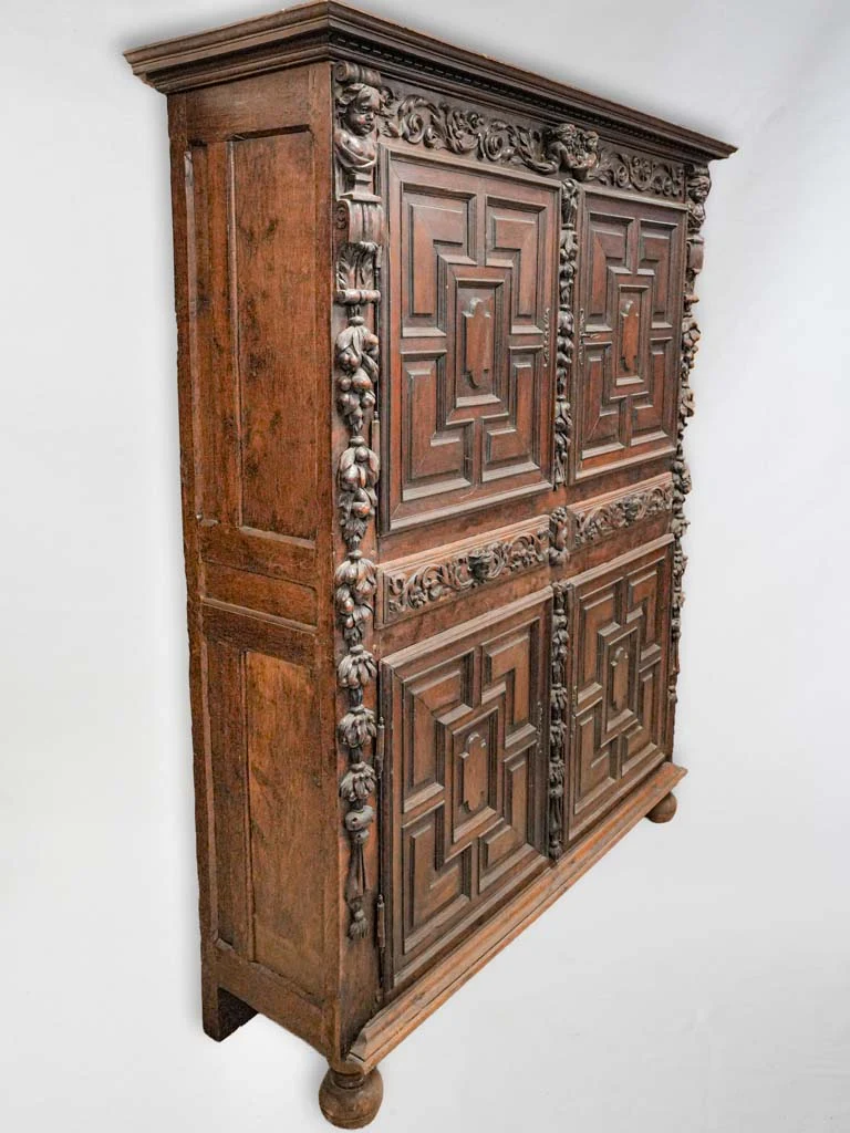 Monumental 17th-Century Carved Oak Cabinet - 83½" x 70½"