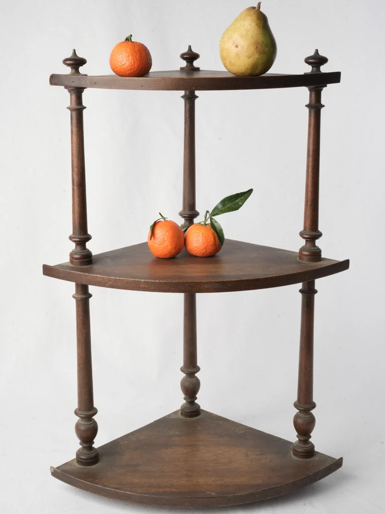 Petite Wall-Mounted Walnut Corner Shelf - 25¼"