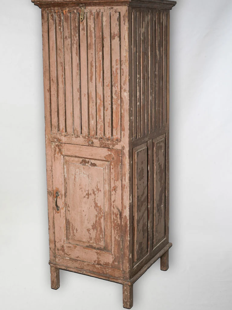 Late 19th-Century Painted Larch Cabinet w/ Slatted Upper Case - 59¾"