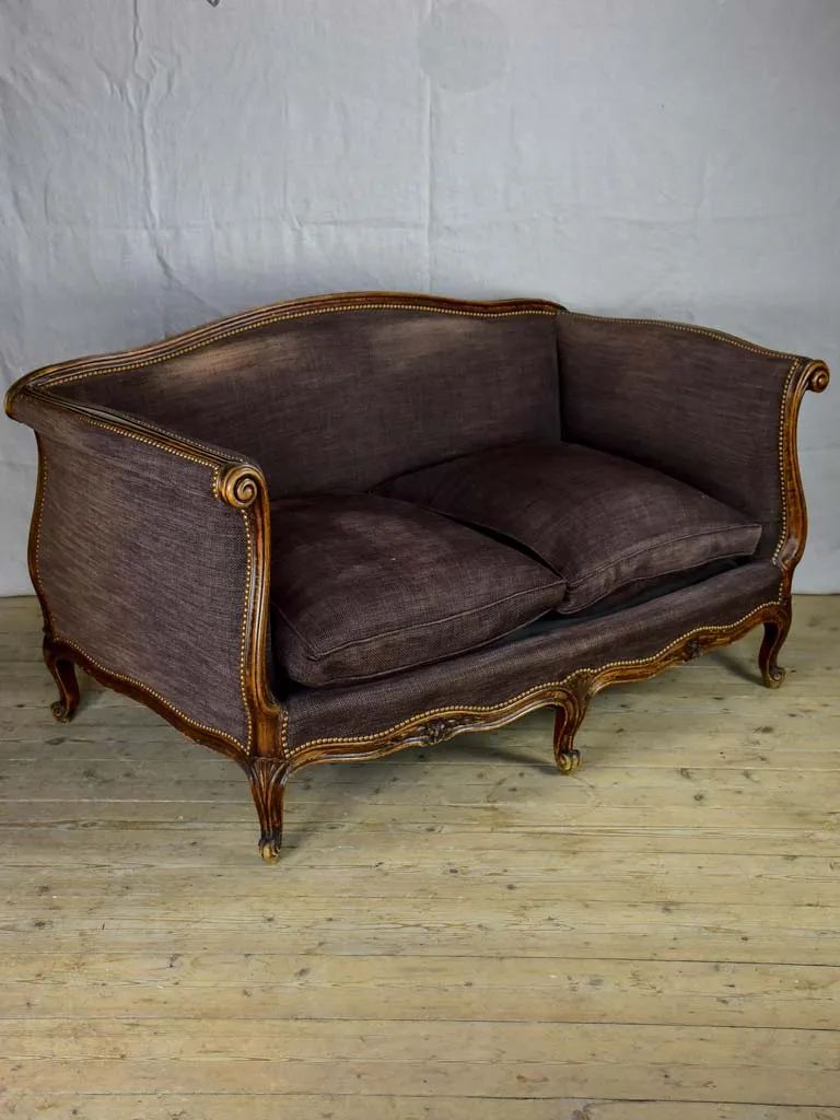 Deep antique French Louis XV sofa - two seat