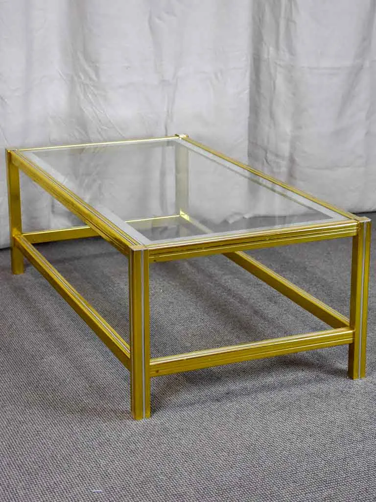 Vintage glass coffee table - style of Pierre Vandel