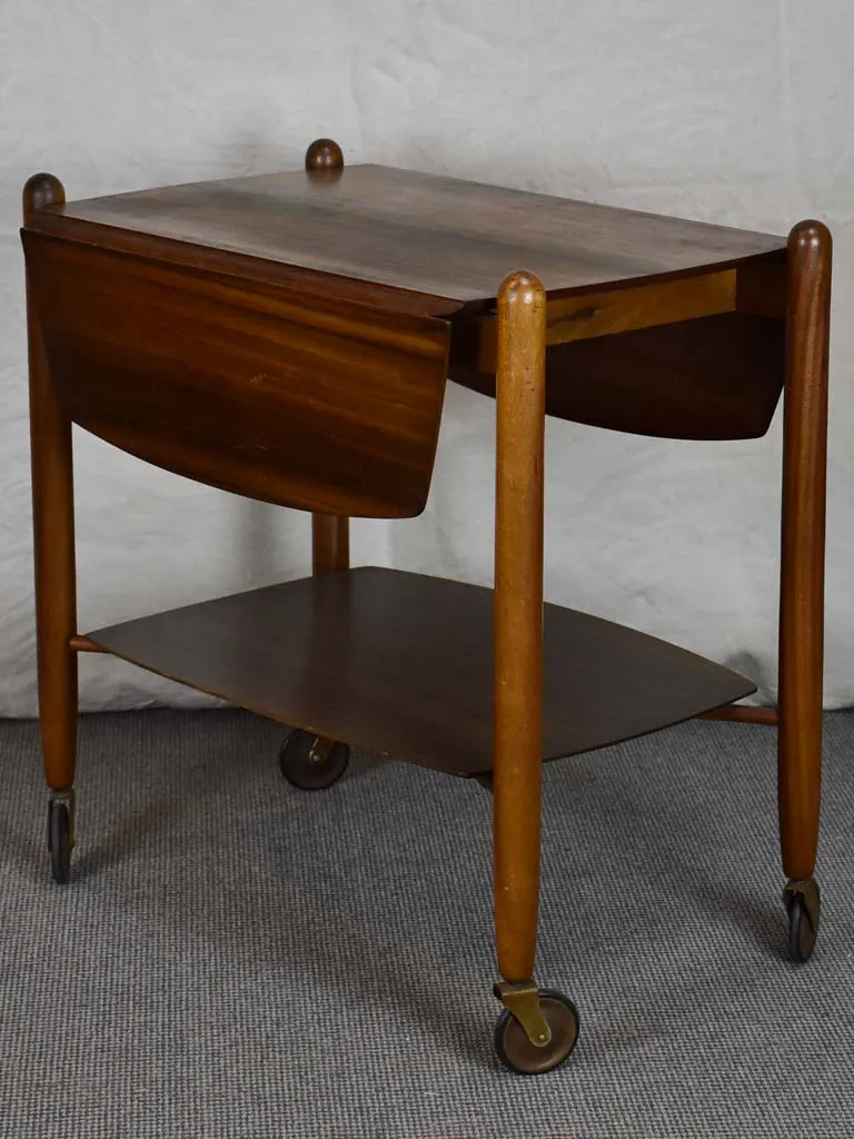Mid century Vanson Scandinavian drop leaf rosewood table on wheels
