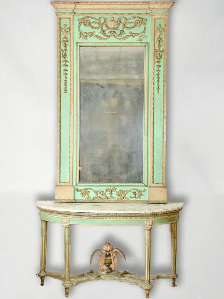 18th century Italian demilune Console & trumeau mirror - museum quality