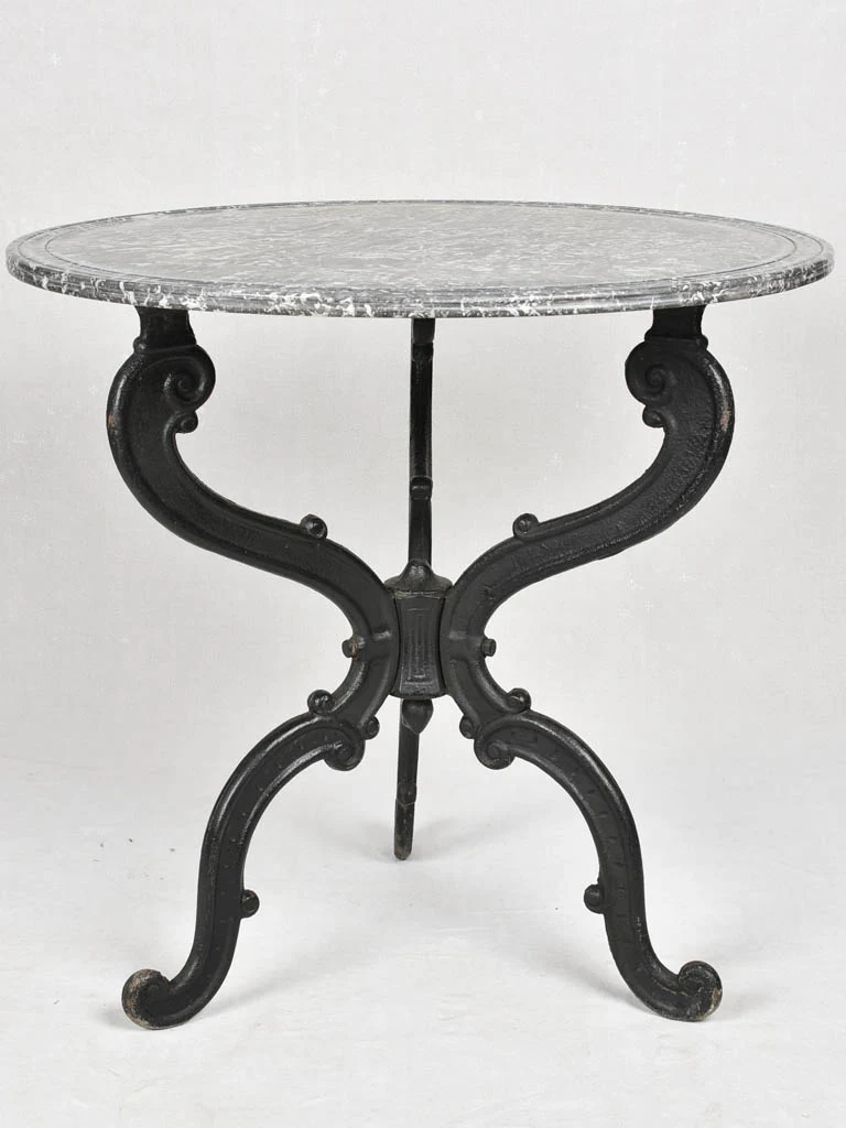 ANTIQUE ITALIAN MARBLE TOP BISTRO TABLE 32"