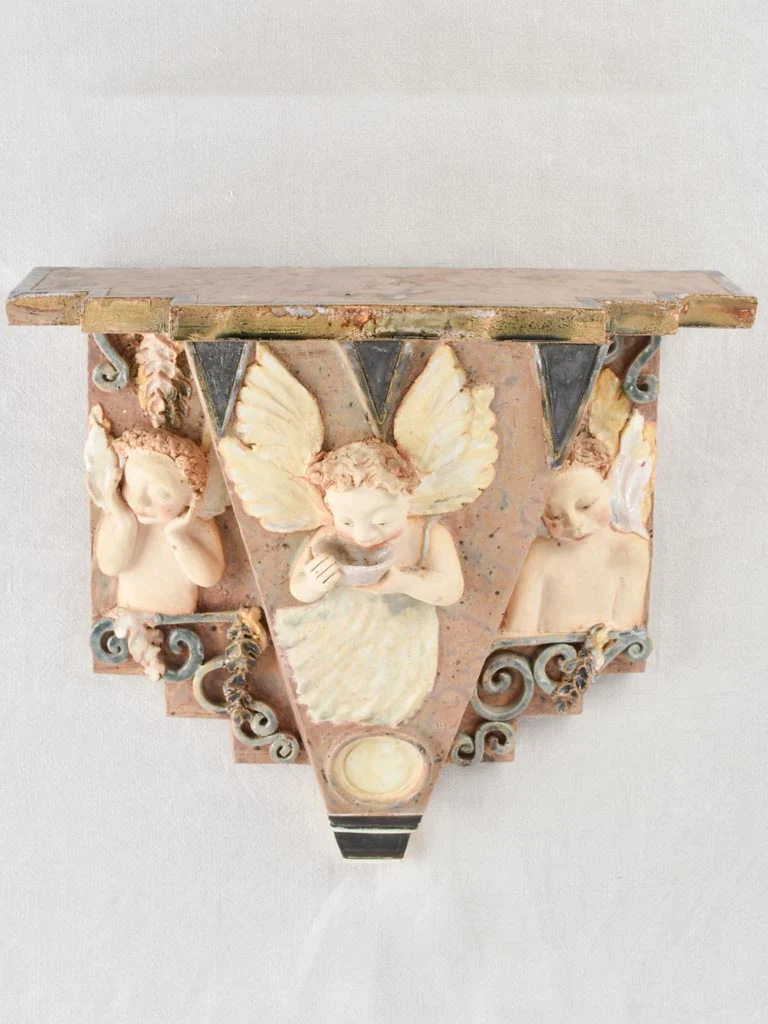 Handmade ceramic wall bracket console 19"