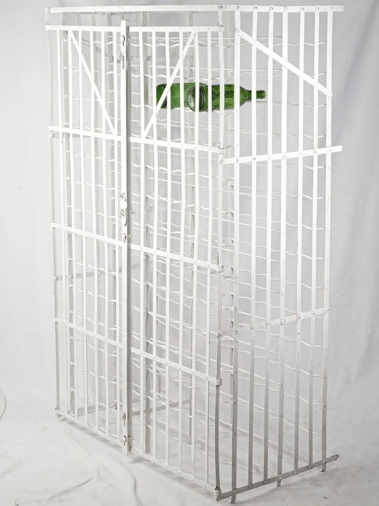 1950s French Rigidex Iron Wine Cellar Rack w/ 300 Bottle Capacity - 65"