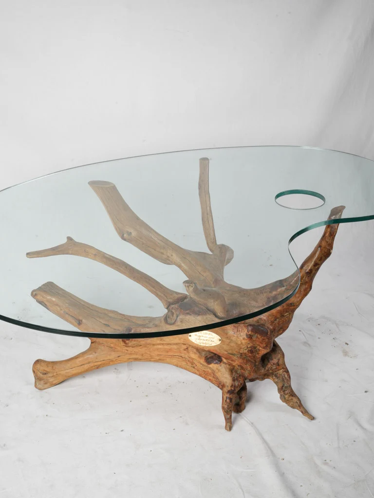 Vintage Cade Wood And Glass Coffee Table From Saint Remy de Provence - 59¾" x 43¼"