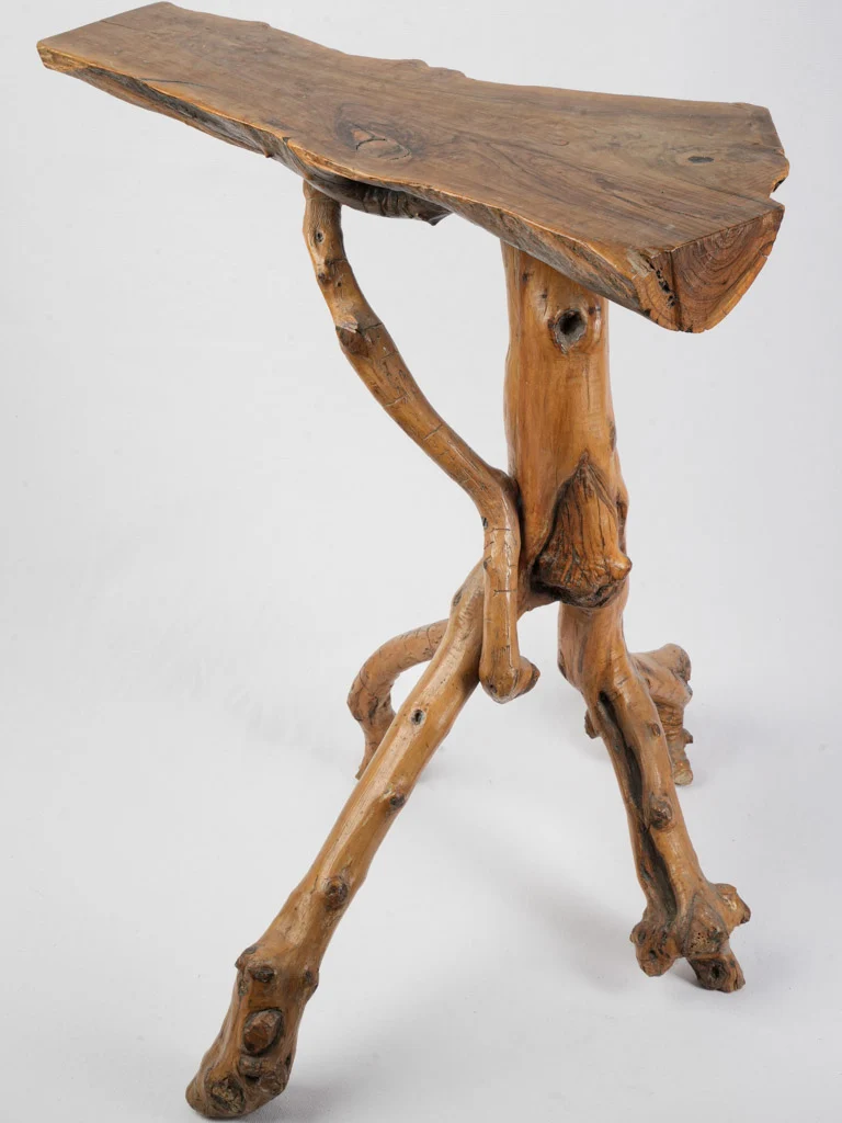 Petite Primitive 1950s Rustic Olive Wood Console - 26½"
