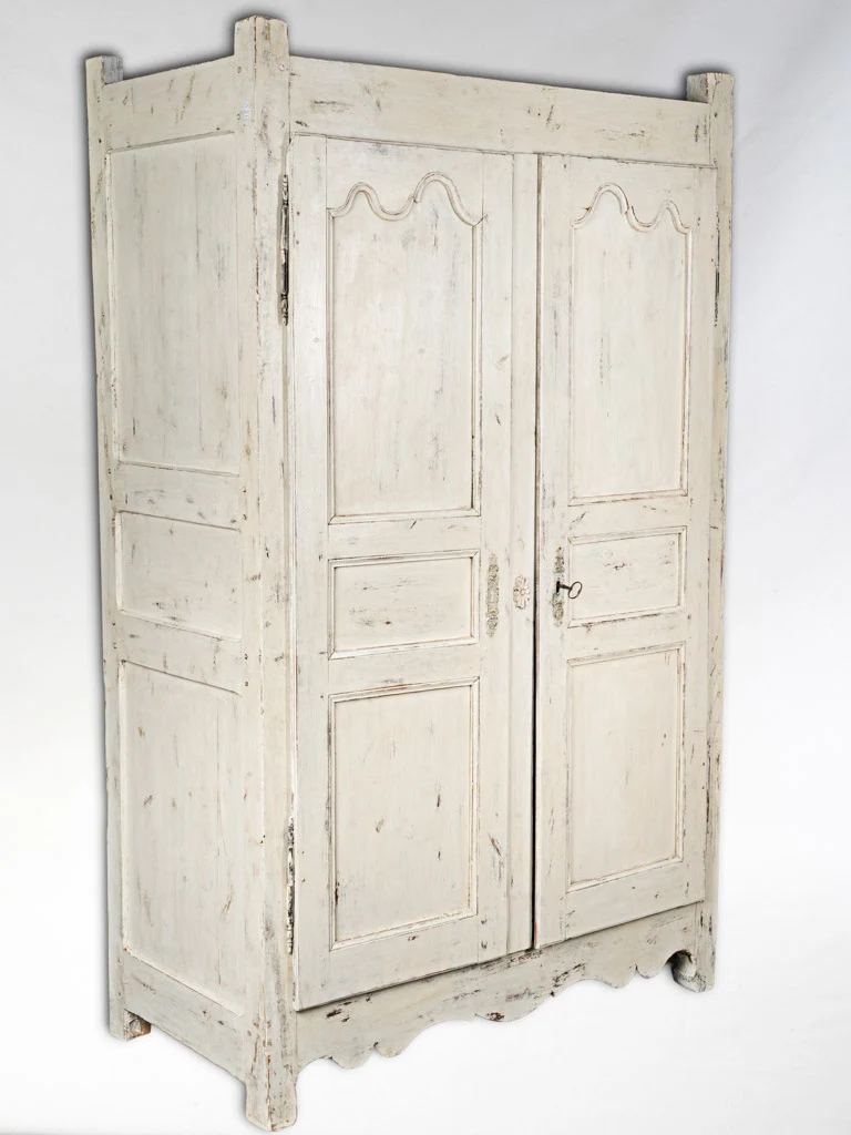 19th-Century French Auvergnat Armoire W/ White Finish - 81½"